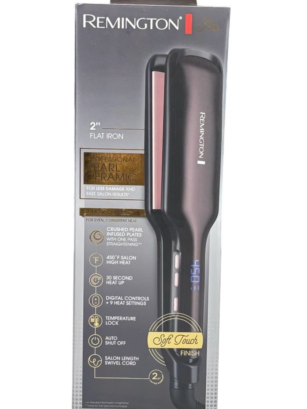 NEW Remington Pro 2" Pearl Ceramic Flat Iron Digital Controls S8520 S9530 SEALED